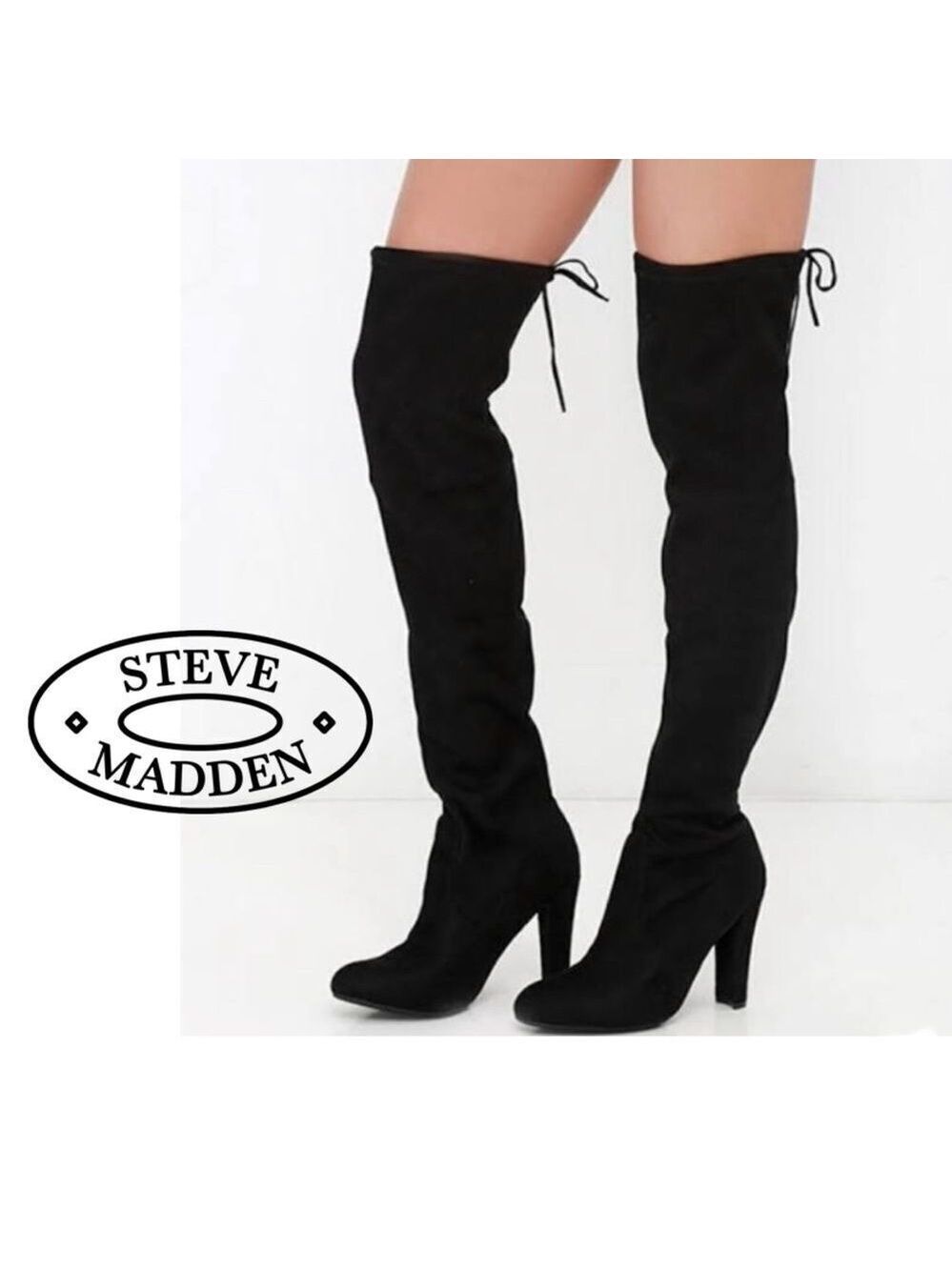 STEVE Madden Gorgeous Black suede over the knee boots size 5.5